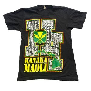 Shaka‎ Active Shirt Adult Small Black Kanaka Maoli Native Hawaiian Tribal Mens